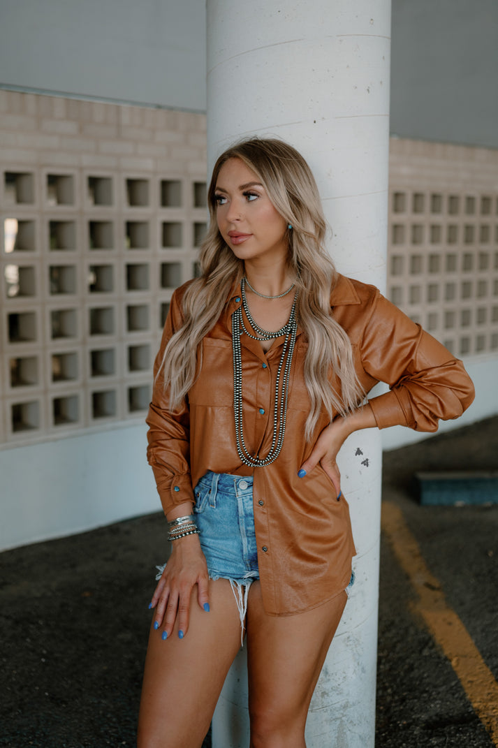 Linda Leather Lux Top