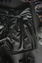 Load image into Gallery viewer, Jet Black Faux Leather Shorts
