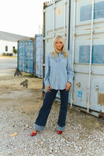 Load image into Gallery viewer, Rowdy Denim Ruffles Top
