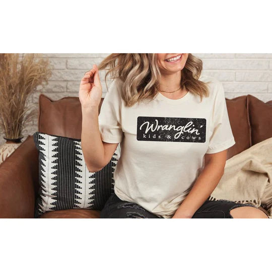 Wranglin' Kids & Cattle Tee